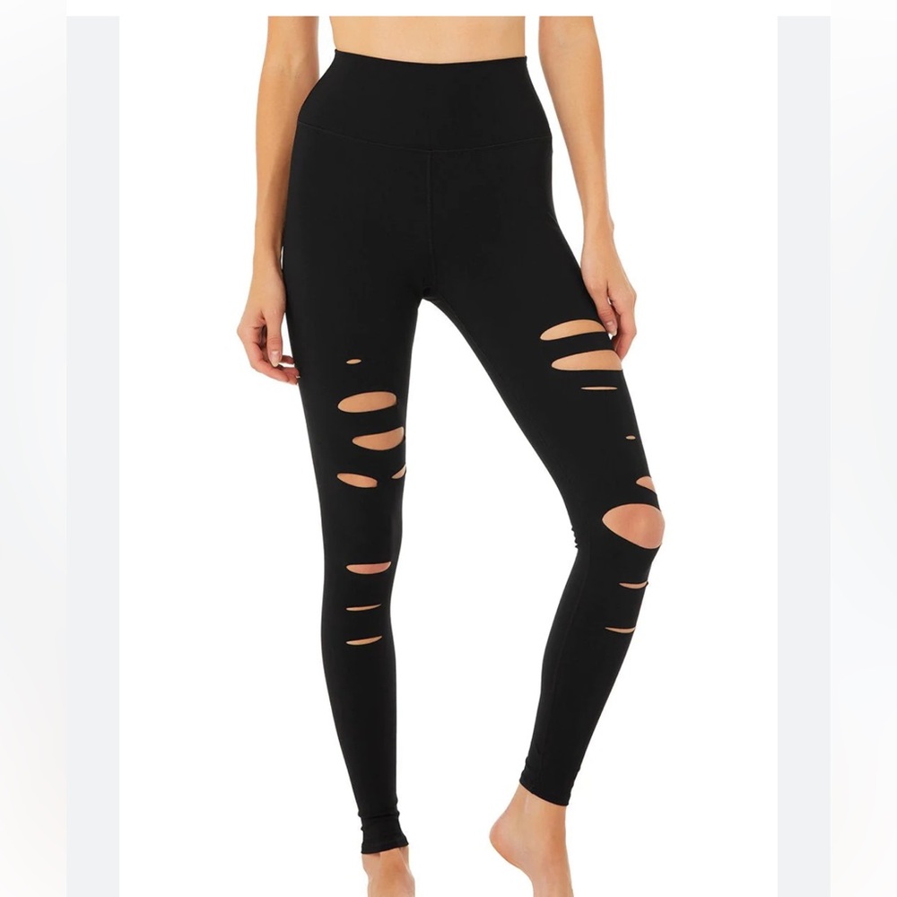Alo yoga ripped warrior black leggings - Small